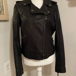Coach POPPY Black Leather Jacket🧥 Medium